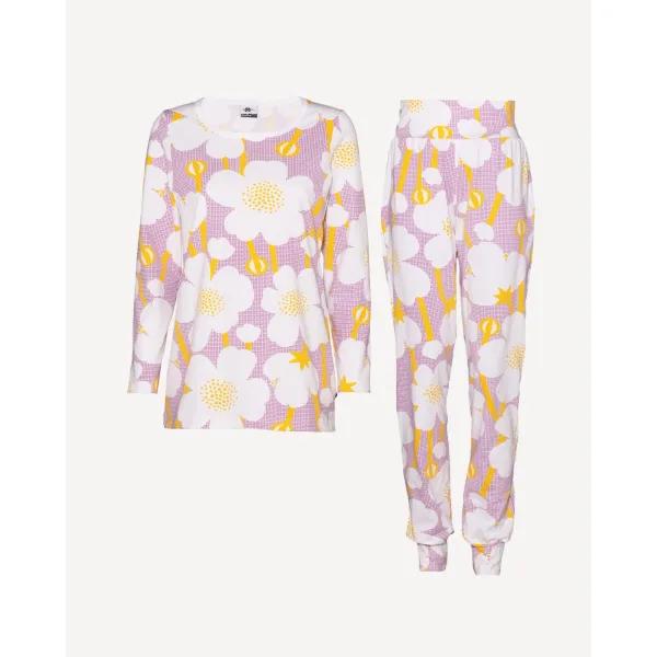 MALLA pyjama, Niittyleinikki, lila - aurinko