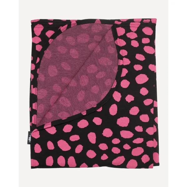 TORKKUPEITTO jacquard, Gepardi dots, musta - pinkki