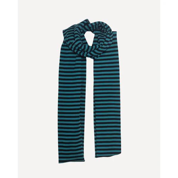 PITKÄ KAULAHUIVI, Raidallinen, petrooli - musta