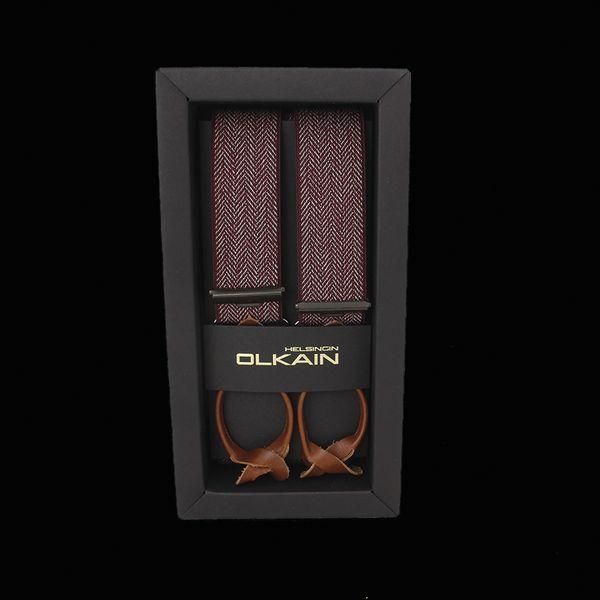 Nappihenkseli Tweed viini 3,5 cm leveä