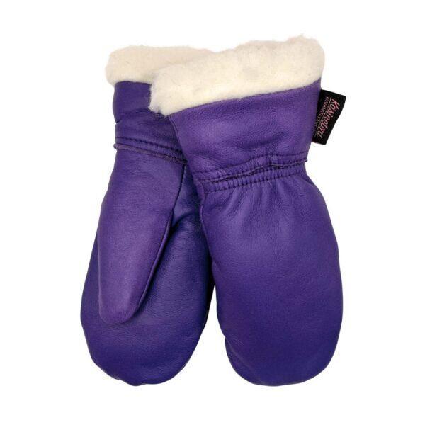 Kotimaiset nahkarukkaset lapsille – villavuori – liila