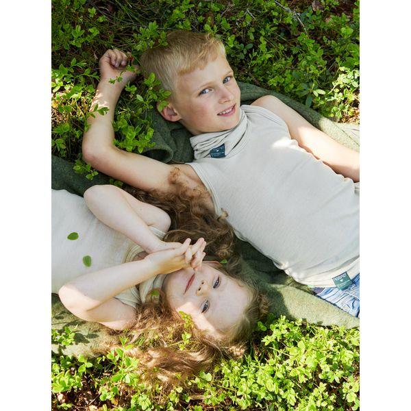 Metsä: lasten hihaton paita silkkivillaa