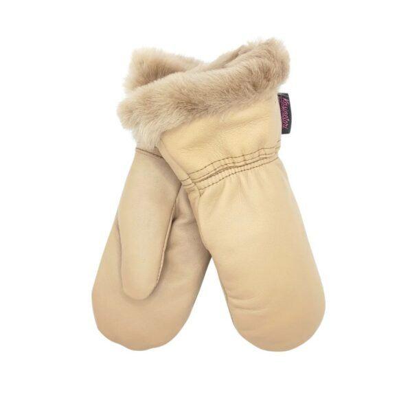 Nahkarukkaset lapsille lammasturkisvuorilla – beige