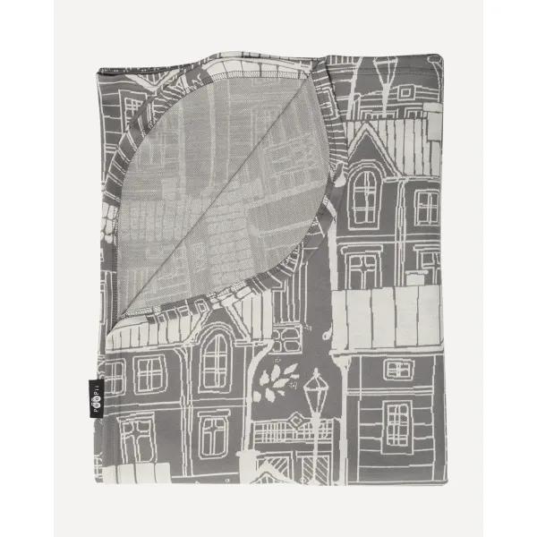 TORKKUPEITTO jacquard, Vanhakaupunki, tummanharmaa - luonnonvalkoinen