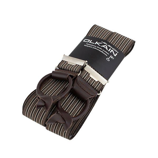 Nappihenkseli Liituraita ruskea