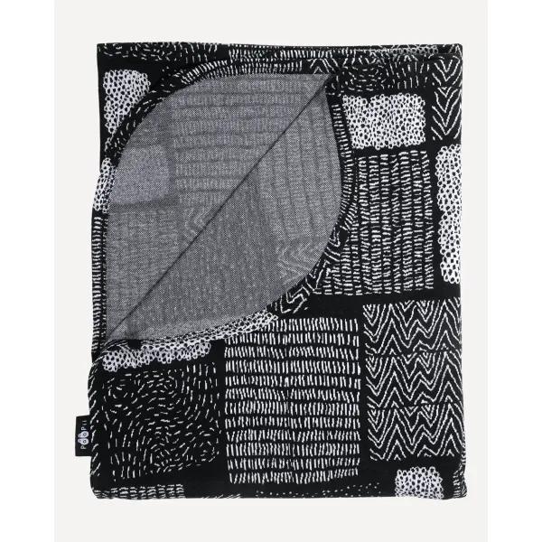 TORKKUPEITTO jacquard, Sarka, mustavalkoinen