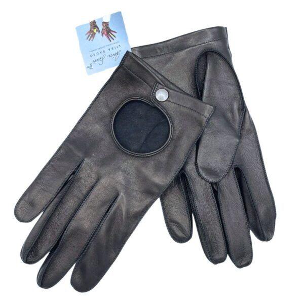 Ajohanskat – Nahkasormikkaat miehille – musta