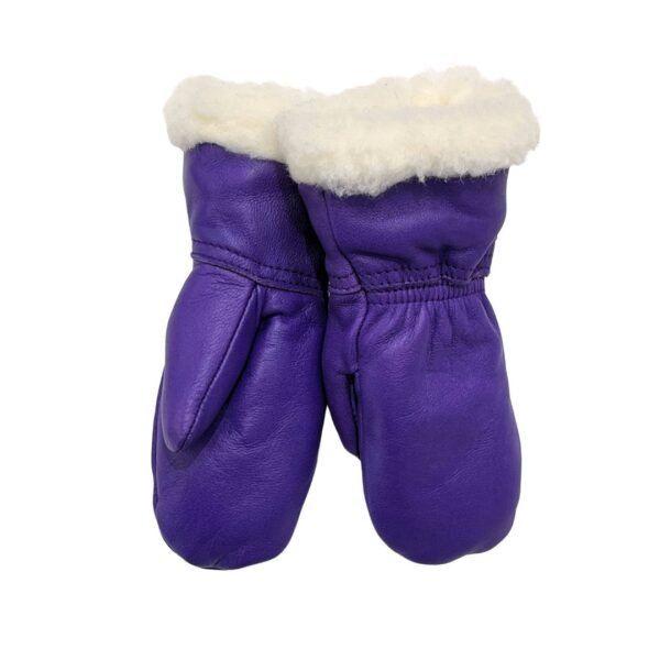 Kotimaiset nahkarukkaset lapsille – villavuori – liila