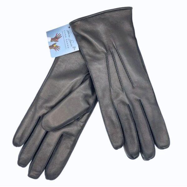 Nahkasormikkaat miehille ohuella villavuorilla – musta