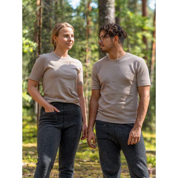 T-paita merinovillaa, unisex, vihreä - Hiekka
