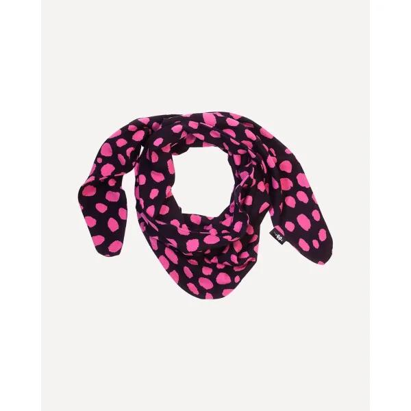 HUIVI jacquard, Gepardi dots, musta - pinkki