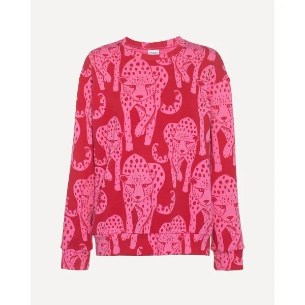 POHJA collegepaita unisex, Gepardi, pinkki - punainen