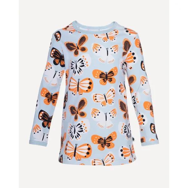 VIENO tunika, Perhoset, vaaleansininen - oranssi