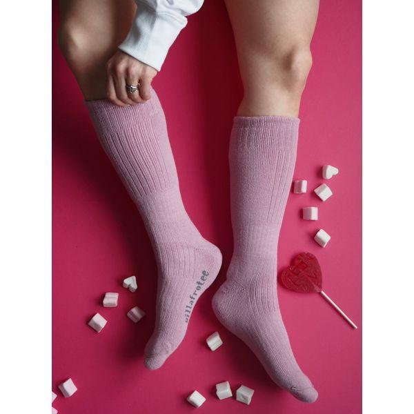 Paksu villafroteesukka - Roosa