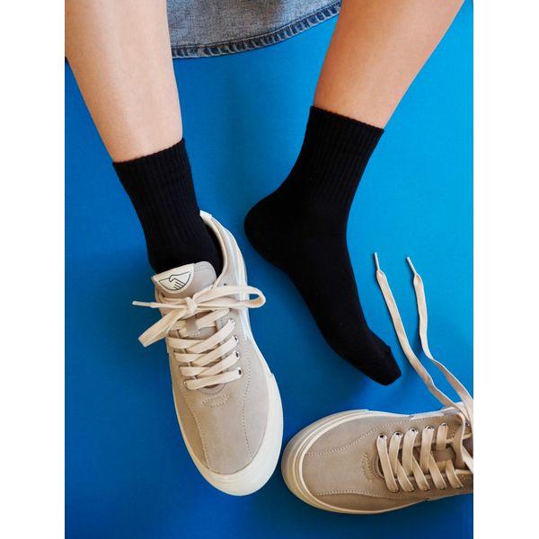 Klassikko- luomupuuvillasukka tennisvarrella, useita värejä