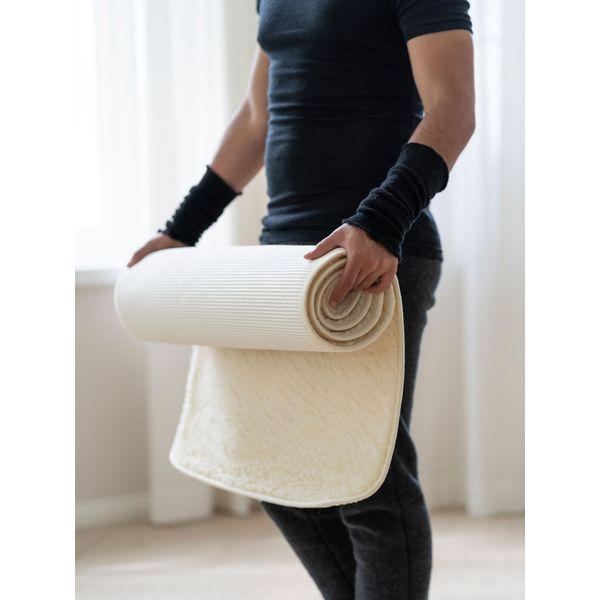 Joogamatto villaa, valkoinen