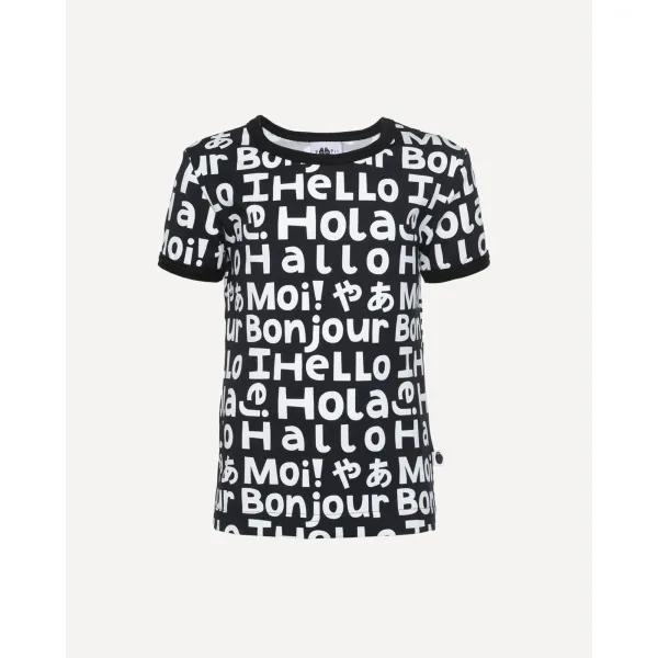 VISA t-paita, Hello, mustavalkoinen