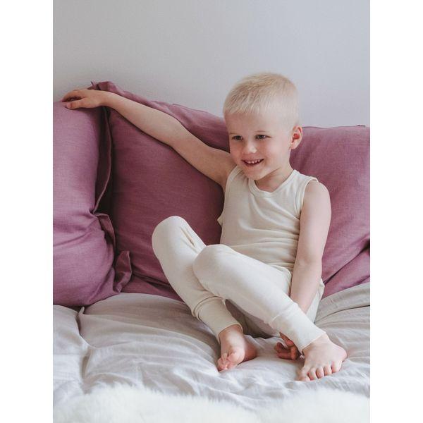 Lasten hihaton aluspaita silkkivillaa - Valkoinen