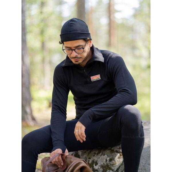 Ulkoilupaita merinovillaa, unisex - Musta