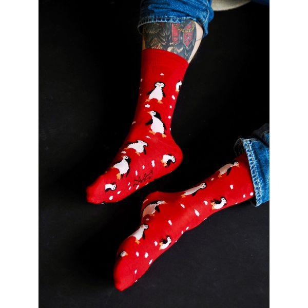 Pingviinien juhlat, ohuet merinovillasukat koko perheelle