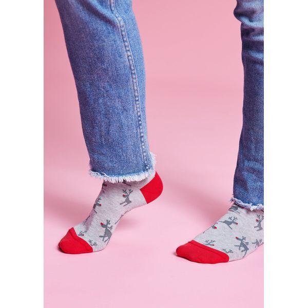 Koko perheen Jouluporot, luomupuuvillasukka - meleerattu harmaa