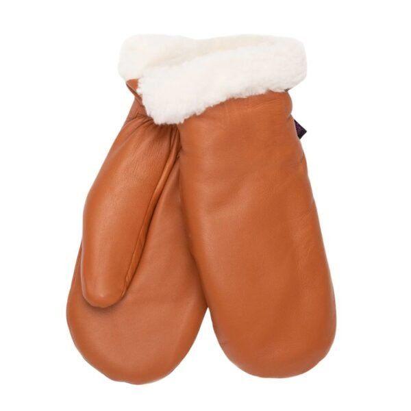 Miesten hanskat – Nahkarukkaset miehille villavuorilla – konjakki