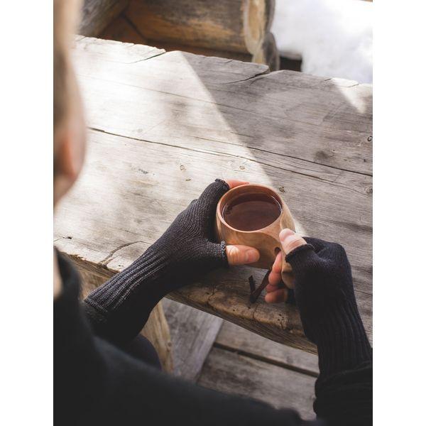 Kynsikkäät merinovillaa, musta