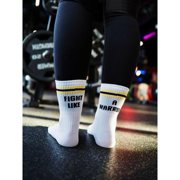 Fight like a warrior, valkoiset urheilusukat