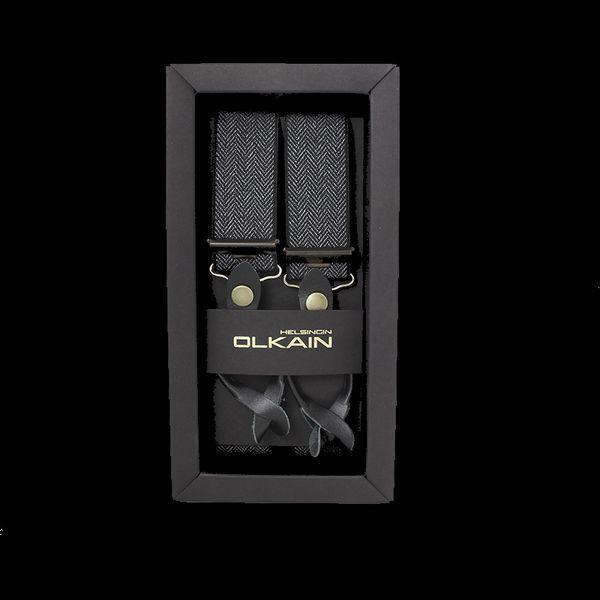 Nappihenkseli Tweed 3,5 cm leveä musta